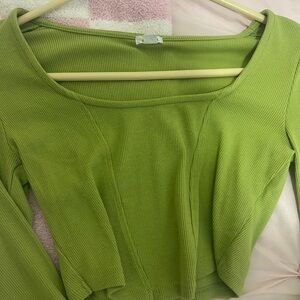 Garage Green Ribbed Top